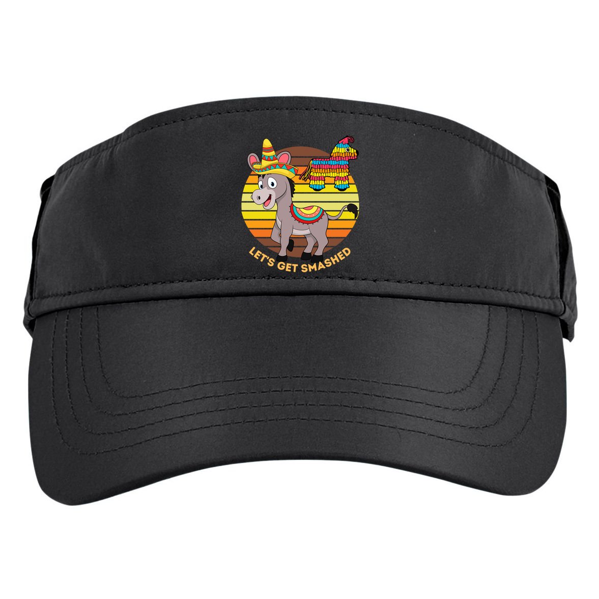 Cinco De Mayo Donkey Sombrero Wearing Burro Lets Get Smashed Gift Adult Drive Performance Visor