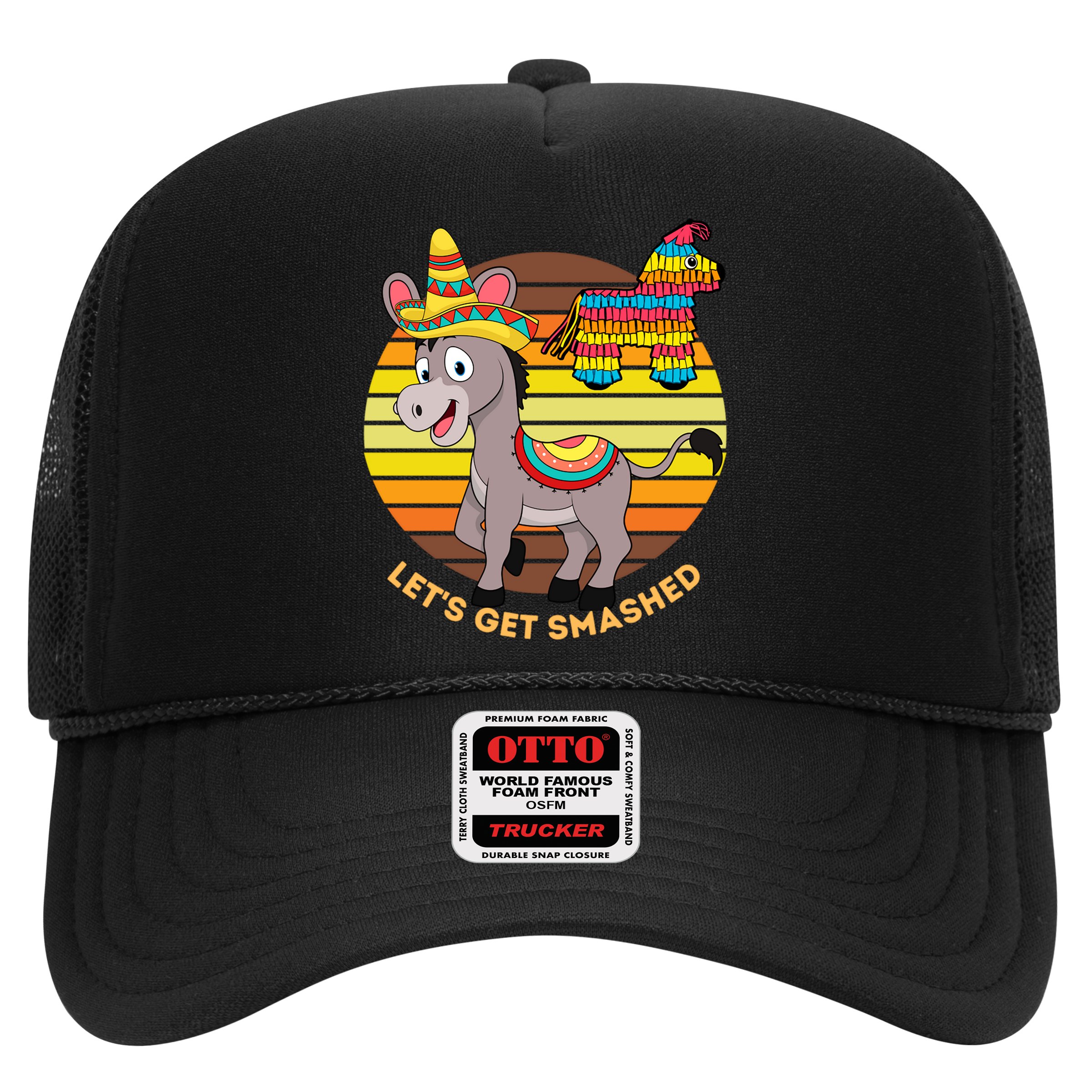 Cinco De Mayo Donkey Sombrero Wearing Burro Lets Get Smashed Gift Hat