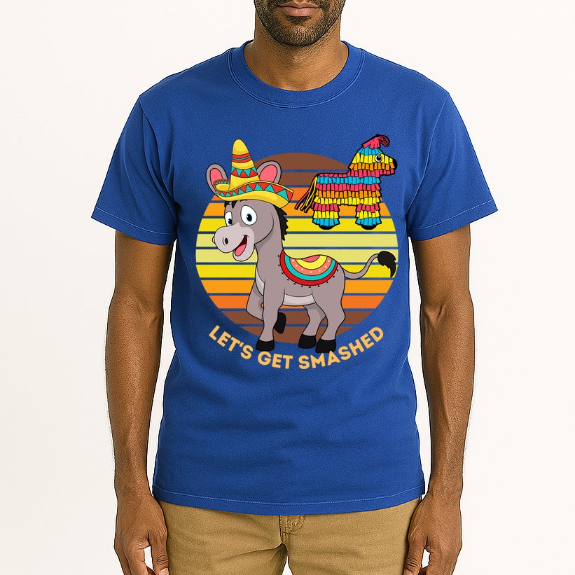 Cinco De Mayo Donkey Sombrero Wearing Burro Lets Get Smashed Gift Tall T-Shirt