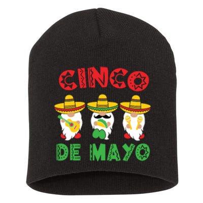 Cinco De Mayo Gnome Tacos Mexican Gift Cute Gnome Short Acrylic Beanie