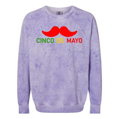 Cinco De Mayo Mustache Fiesta Colorblast Crewneck Sweatshirt