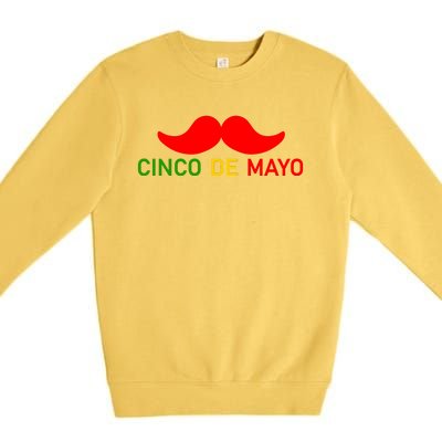 Cinco De Mayo Mustache Fiesta Premium Crewneck Sweatshirt