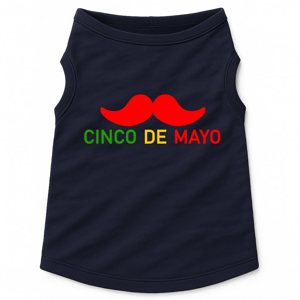Cinco De Mayo Mustache Fiesta Doggie Tank