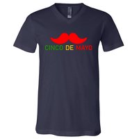 Cinco De Mayo Mustache Fiesta V-Neck T-Shirt