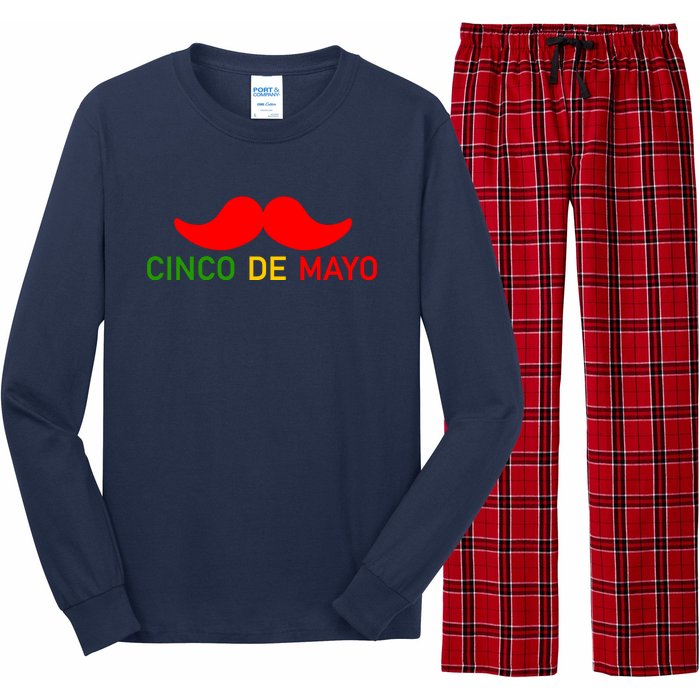 Cinco De Mayo Mustache Fiesta Long Sleeve Pajama Set