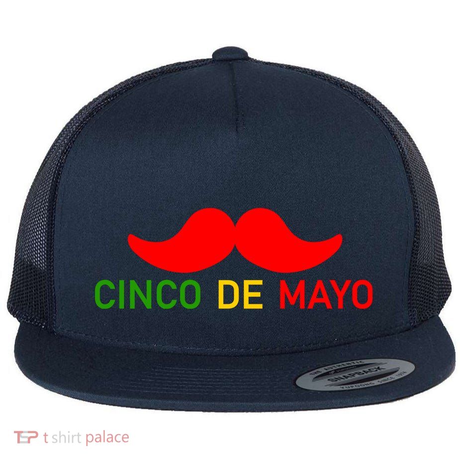 Cinco De Mayo Mustache Fiesta Flatbill Hat