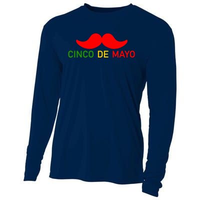 Cinco De Mayo Mustache Fiesta Cooling Performance Long Sleeve Crew