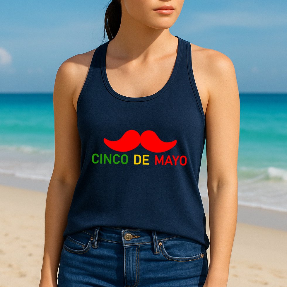 Cinco De Mayo Mustache Fiesta Womens Tank Top