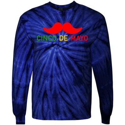 Cinco De Mayo Mustache Fiesta Tie-Dye Long Sleeve Shirt