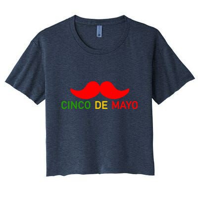 Cinco De Mayo Mustache Fiesta Crop Top