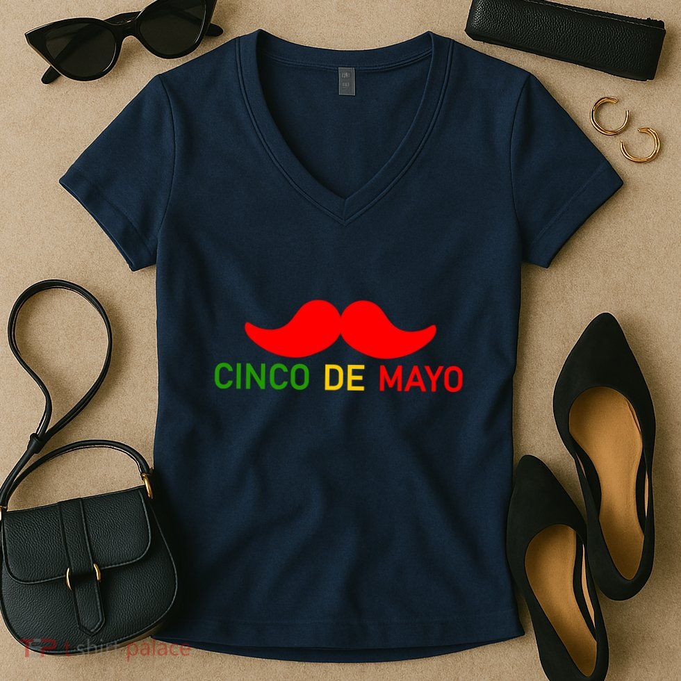 Cinco De Mayo Mustache Fiesta Women's V-Neck T-Shirt