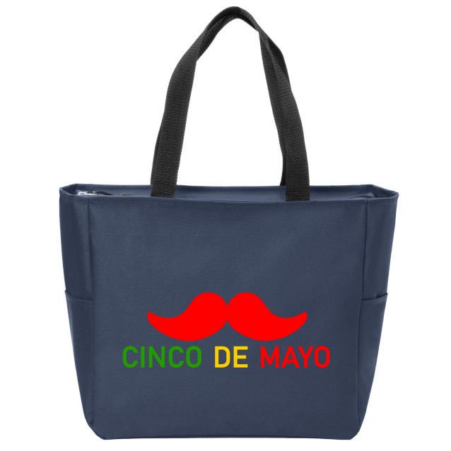 Cinco De Mayo Mustache Fiesta Zip Tote Bag