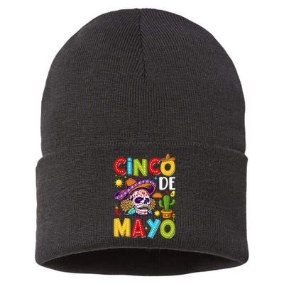 Cinco De Mayo Mexican Fiesta Squad 5 De Mayo For Mexican Gift Sustainable Knit Beanie