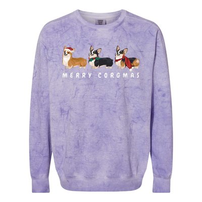 Corgi Dog Merry Corgmas Santa Corgi Ugly Christmas Sweater Colorblast Crewneck Sweatshirt