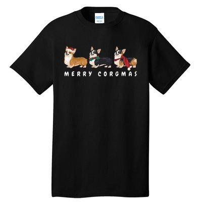 Corgi Dog Merry Corgmas Santa Corgi Ugly Christmas Sweater Tall T-Shirt