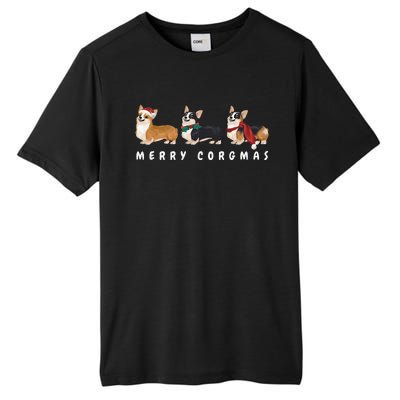 Corgi Dog Merry Corgmas Santa Corgi Ugly Christmas Sweater Tall Fusion ChromaSoft Performance T-Shirt