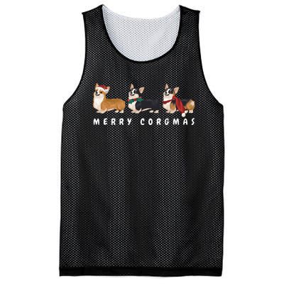 Corgi Dog Merry Corgmas Santa Corgi Ugly Christmas Sweater Mesh Reversible Basketball Jersey Tank