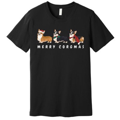 Corgi Dog Merry Corgmas Santa Corgi Ugly Christmas Sweater Premium T-Shirt