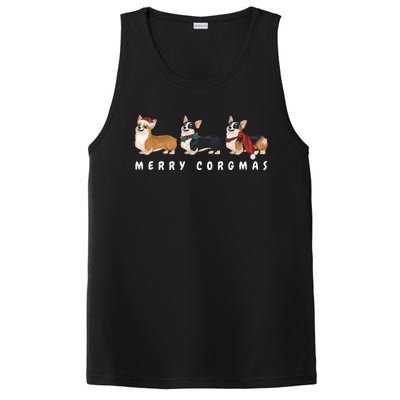 Corgi Dog Merry Corgmas Santa Corgi Ugly Christmas Sweater PosiCharge Competitor Tank