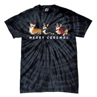 Corgi Dog Merry Corgmas Santa Corgi Ugly Christmas Sweater Tie-Dye T-Shirt