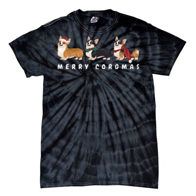 Corgi Dog Merry Corgmas Santa Corgi Ugly Christmas Sweater Tie-Dye T-Shirt