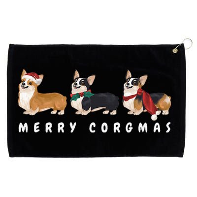 Corgi Dog Merry Corgmas Santa Corgi Ugly Christmas Sweater Grommeted Golf Towel