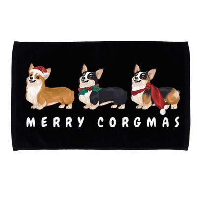 Corgi Dog Merry Corgmas Santa Corgi Ugly Christmas Sweater Microfiber Hand Towel