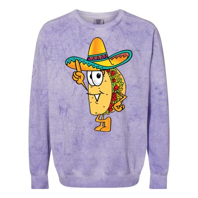 Cinco De Mayo Taco Colorblast Crewneck Sweatshirt