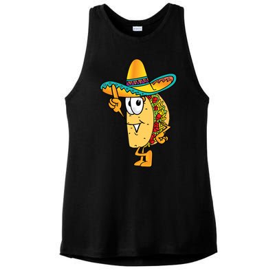 Cinco De Mayo Taco Ladies PosiCharge Tri-Blend Wicking Tank