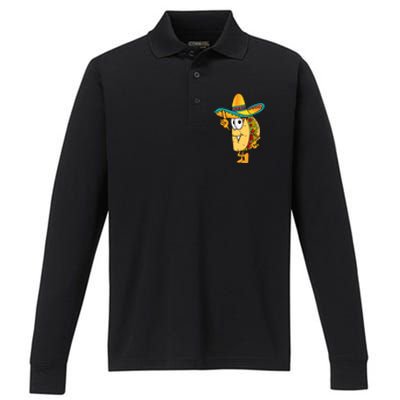 Cinco De Mayo Taco Performance Long Sleeve Polo