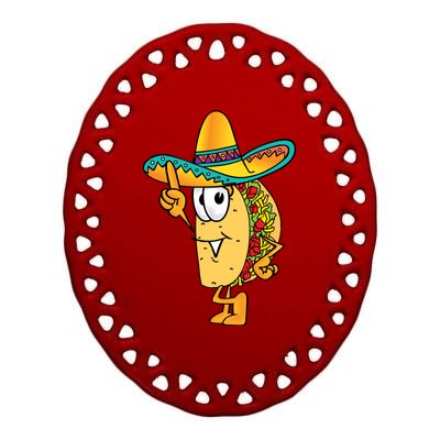 Cinco De Mayo Taco Ceramic Oval Ornament