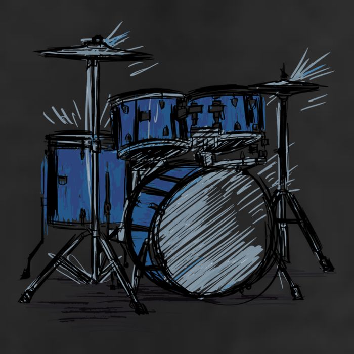 Cool Drummer Music Design Featuring A Sketch Of A Drum Kit Gift Cool Comfort Performance Bucket Hat