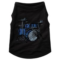 Cool Drummer Music Design Featuring A Sketch Of A Drum Kit Gift Doggie Tank