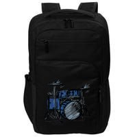 Cool Drummer Music Design Featuring A Sketch Of A Drum Kit Gift Impact Tech Backpack