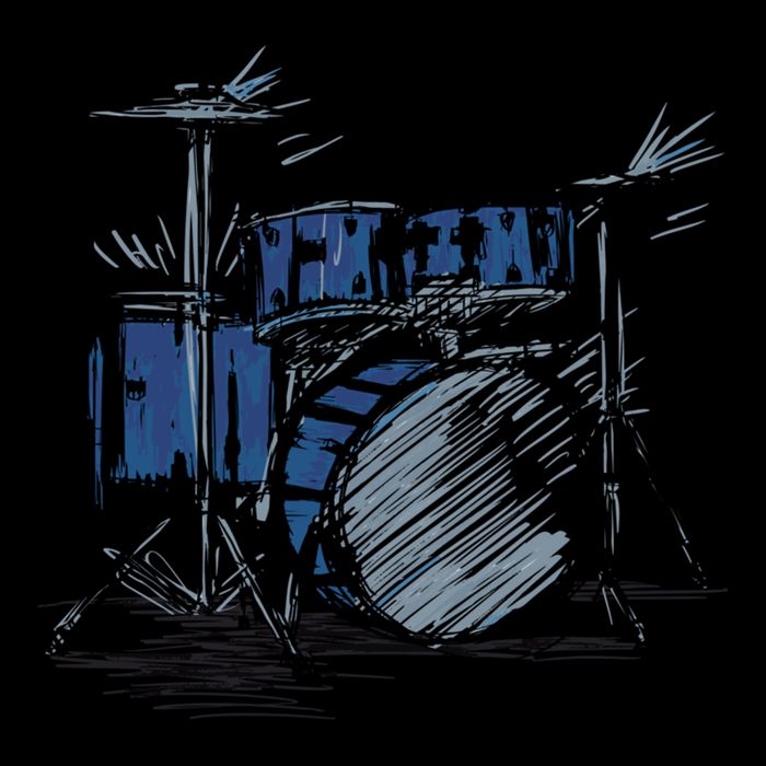Cool Drummer Music Design Featuring A Sketch Of A Drum Kit Gift Sustainable Bucket Hat