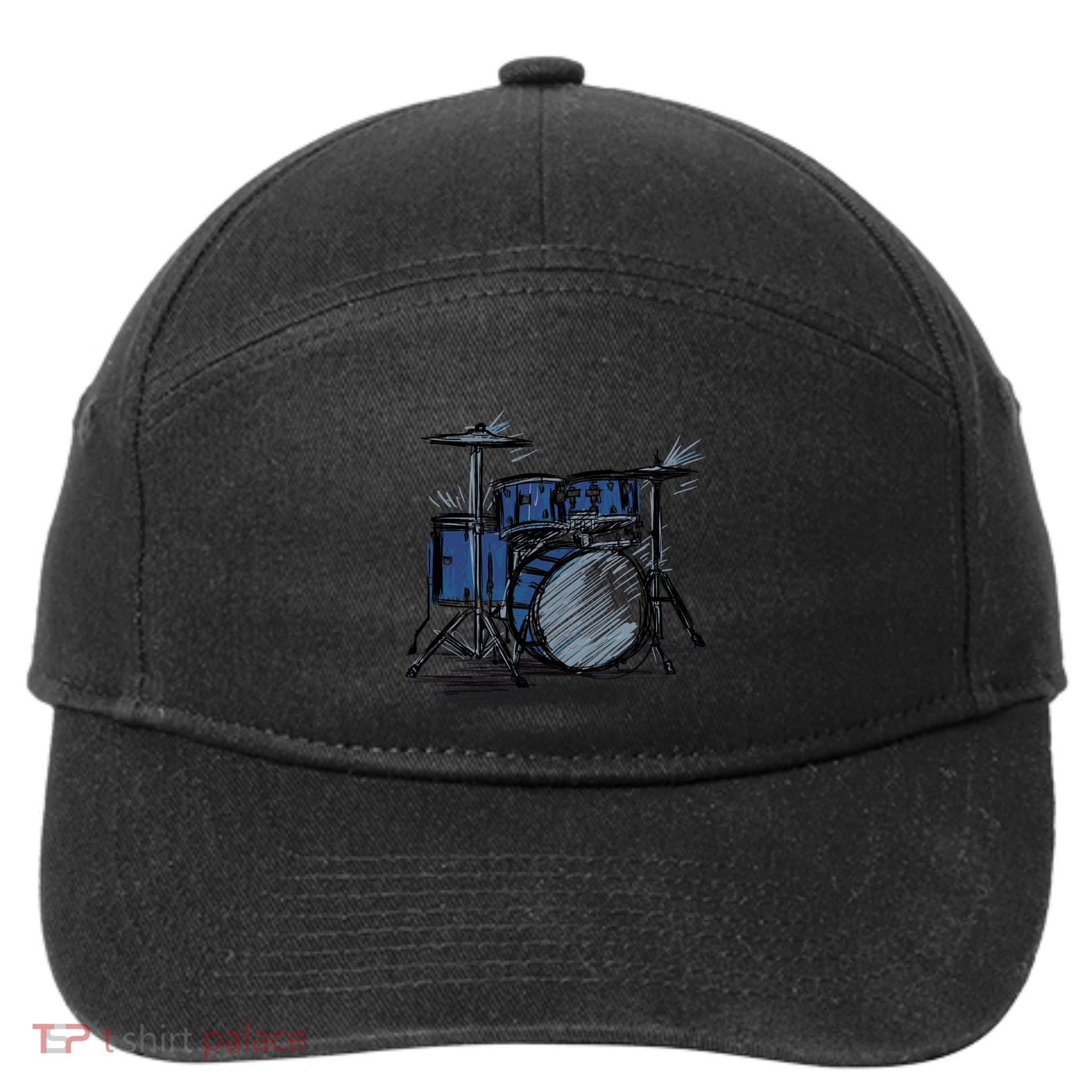 Cool Drummer Music Design Featuring A Sketch Of A Drum Kit Gift 7-Panel Snapback Hat