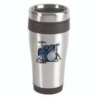 Cool Drummer Music Design Featuring A Sketch Of A Drum Kit Gift 16oz Travel Tumbler