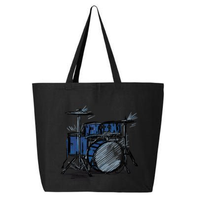 Cool Drummer Music Design Featuring A Sketch Of A Drum Kit Gift 25L Jumbo Tote