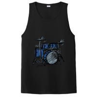 Cool Drummer Music Design Featuring A Sketch Of A Drum Kit Gift PosiCharge Competitor Tank