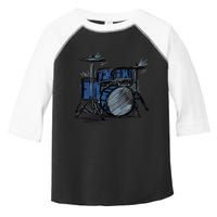 Cool Drummer Music Design Featuring A Sketch Of A Drum Kit Gift Toddler Fine Jersey T-Shirt