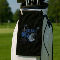 Cool Drummer Music Design Featuring A Sketch Of A Drum Kit Gift Golf Towel