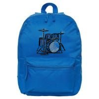 Cool Drummer Music Design Featuring A Sketch Of A Drum Kit Gift 16 in Basic Backpack