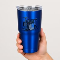 Cool Drummer Music Design Featuring A Sketch Of A Drum Kit Gift Tumbler
