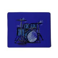 Cool Drummer Music Design Featuring A Sketch Of A Drum Kit Gift Mousepad