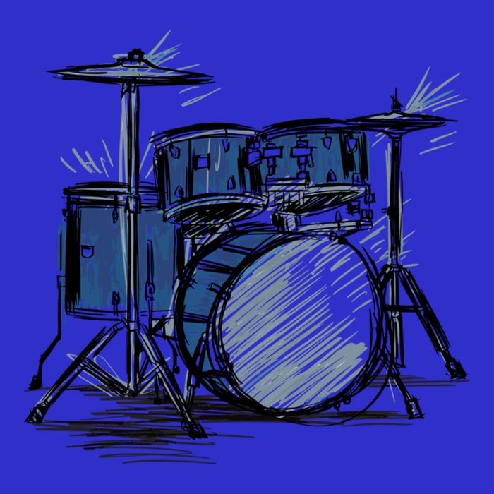 Cool Drummer Music Design Featuring A Sketch Of A Drum Kit Gift Mousepad