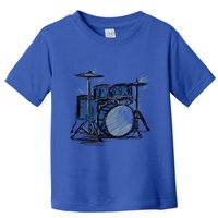 Cool Drummer Music Design Featuring A Sketch Of A Drum Kit Gift Toddler T-Shirt