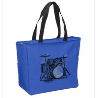 Cool Drummer Music Design Featuring A Sketch Of A Drum Kit Gift Zip Tote Bag