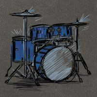 Cool Drummer Music Design Featuring A Sketch Of A Drum Kit Gift Cotton Canvas Backpack