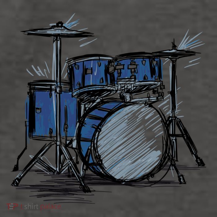 Cool Drummer Music Design Featuring A Sketch Of A Drum Kit Gift Vector Backpack