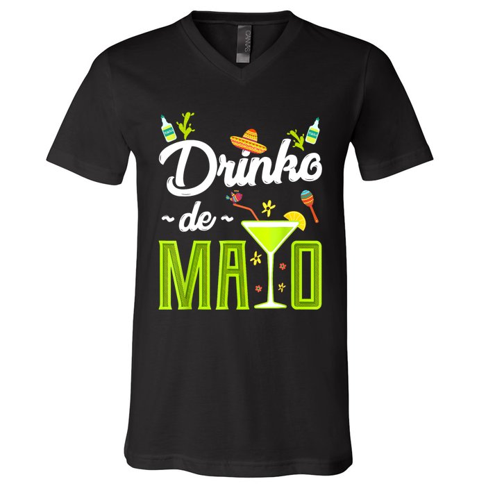 Cinco De Mayo Drinko De Mayo Fiesta Mexican Party V-Neck T-Shirt